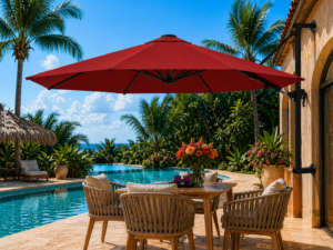 wand parasol 300 cm groen