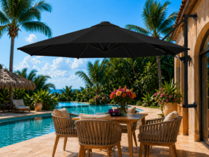 wand parasol 300 cm groen
