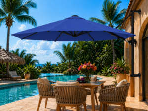 wand parasol 300 cm groen