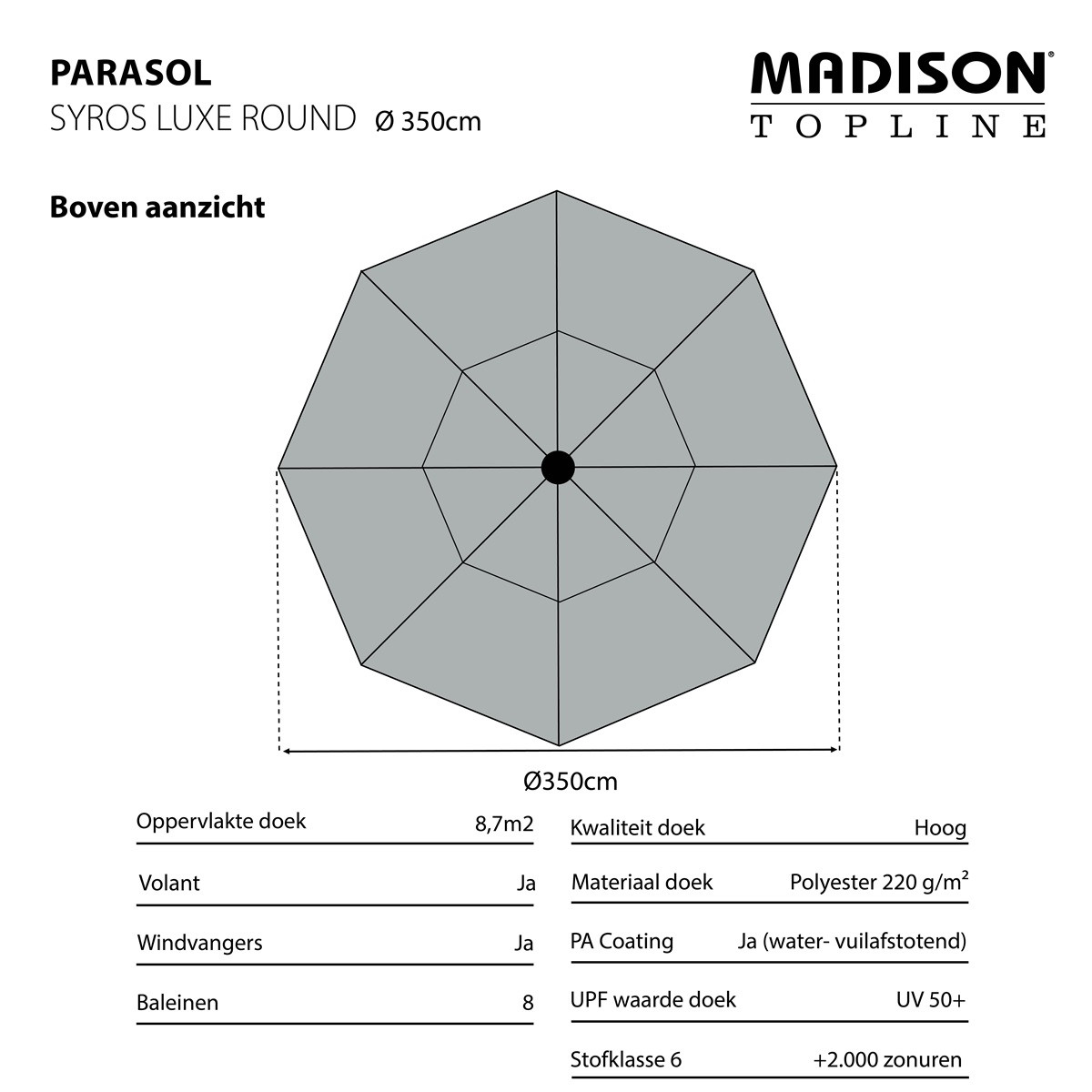 parasol syros luxe 350 cm – sage parasol syros luxe 350 cm – sage