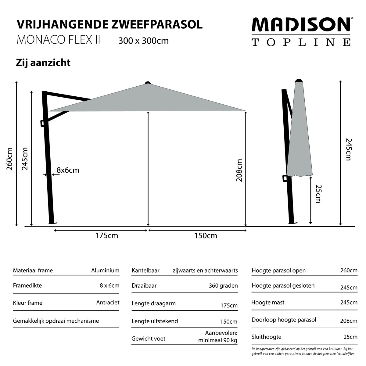 zweefparasol 300 cm beige zweefparasol 300 cm beige