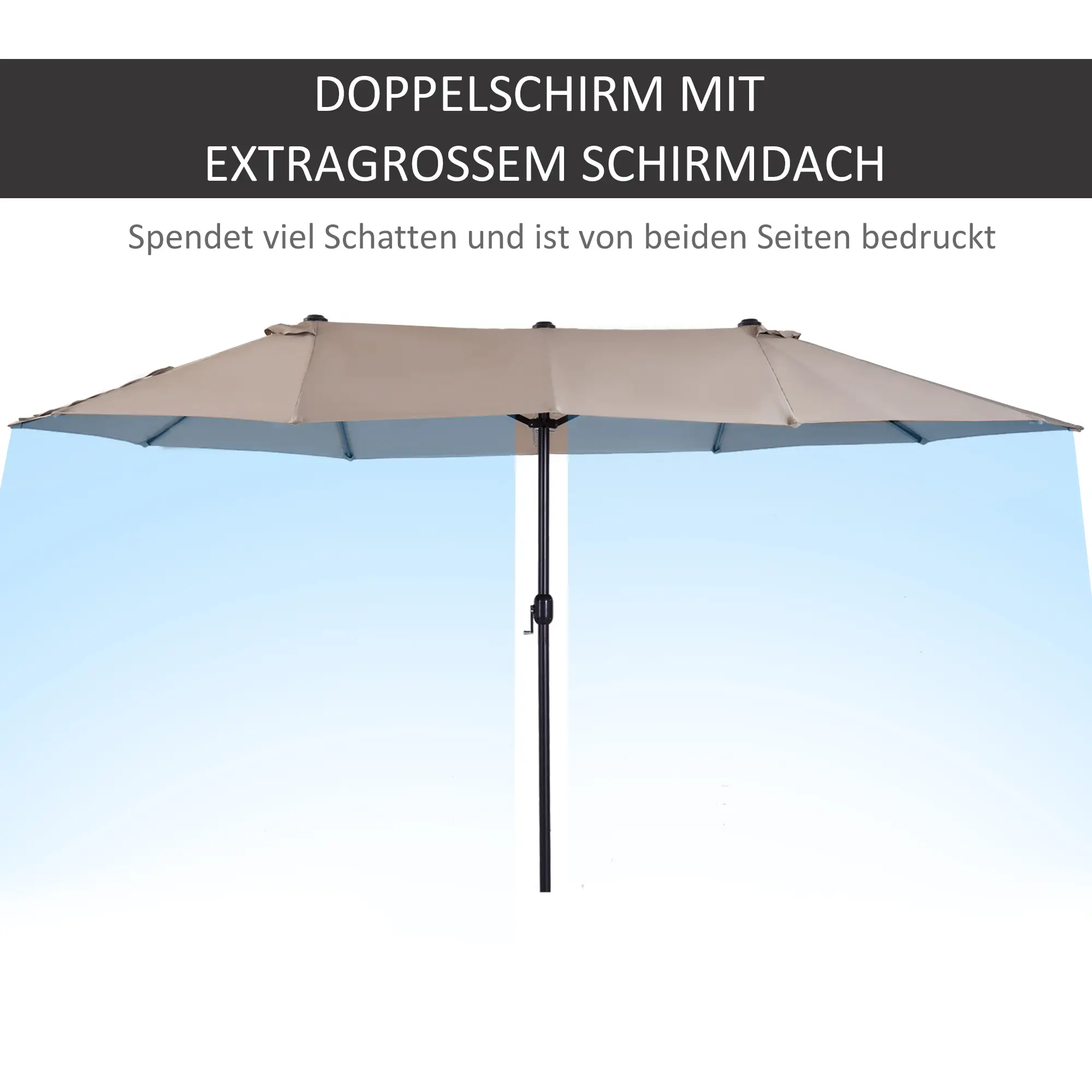 parasol dubbelbreed 460x270 cm taupe parasol dubbelbreed 460x270 cm taupe