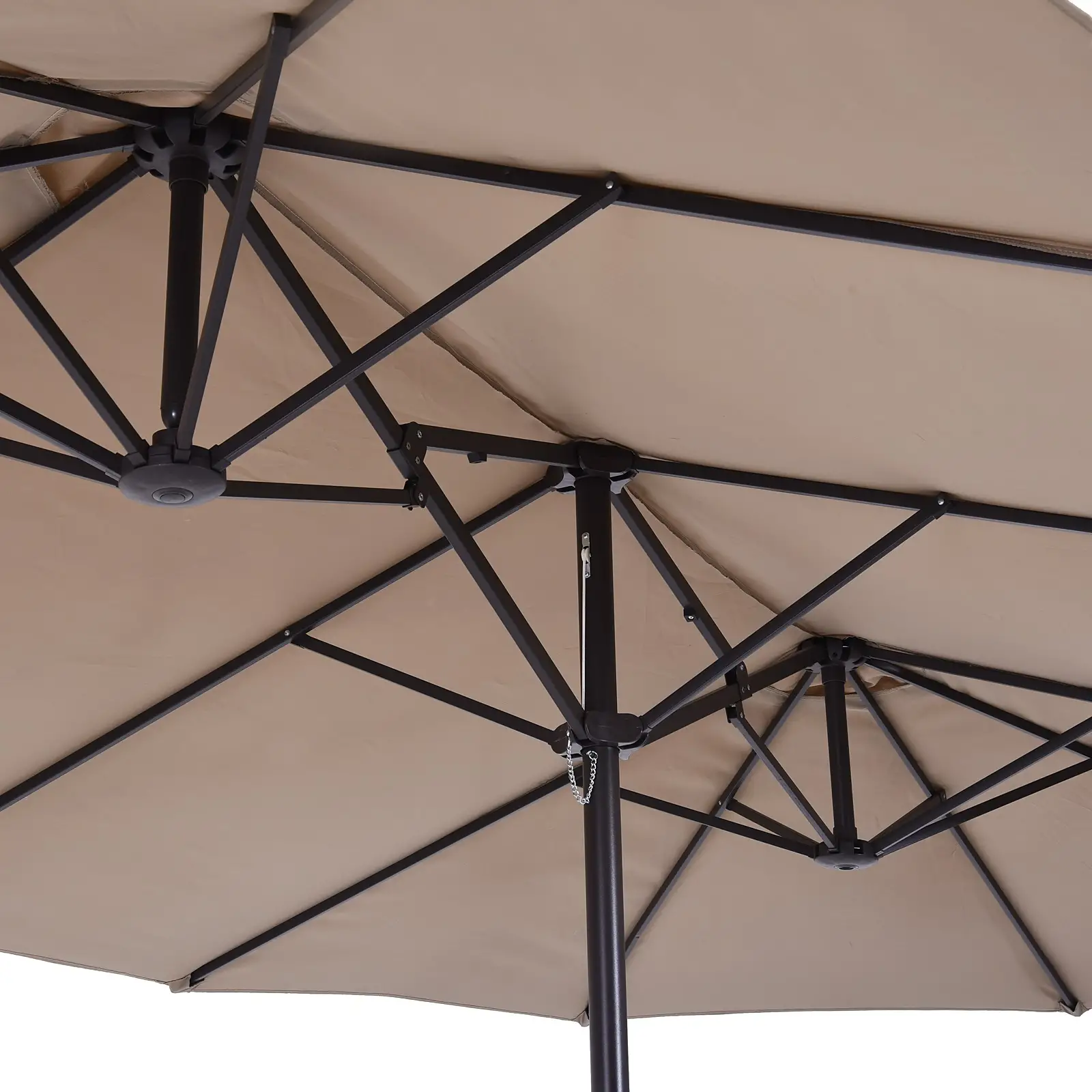 parasol dubbelbreed 460x270 cm taupe parasol dubbelbreed 460x270 cm taupe