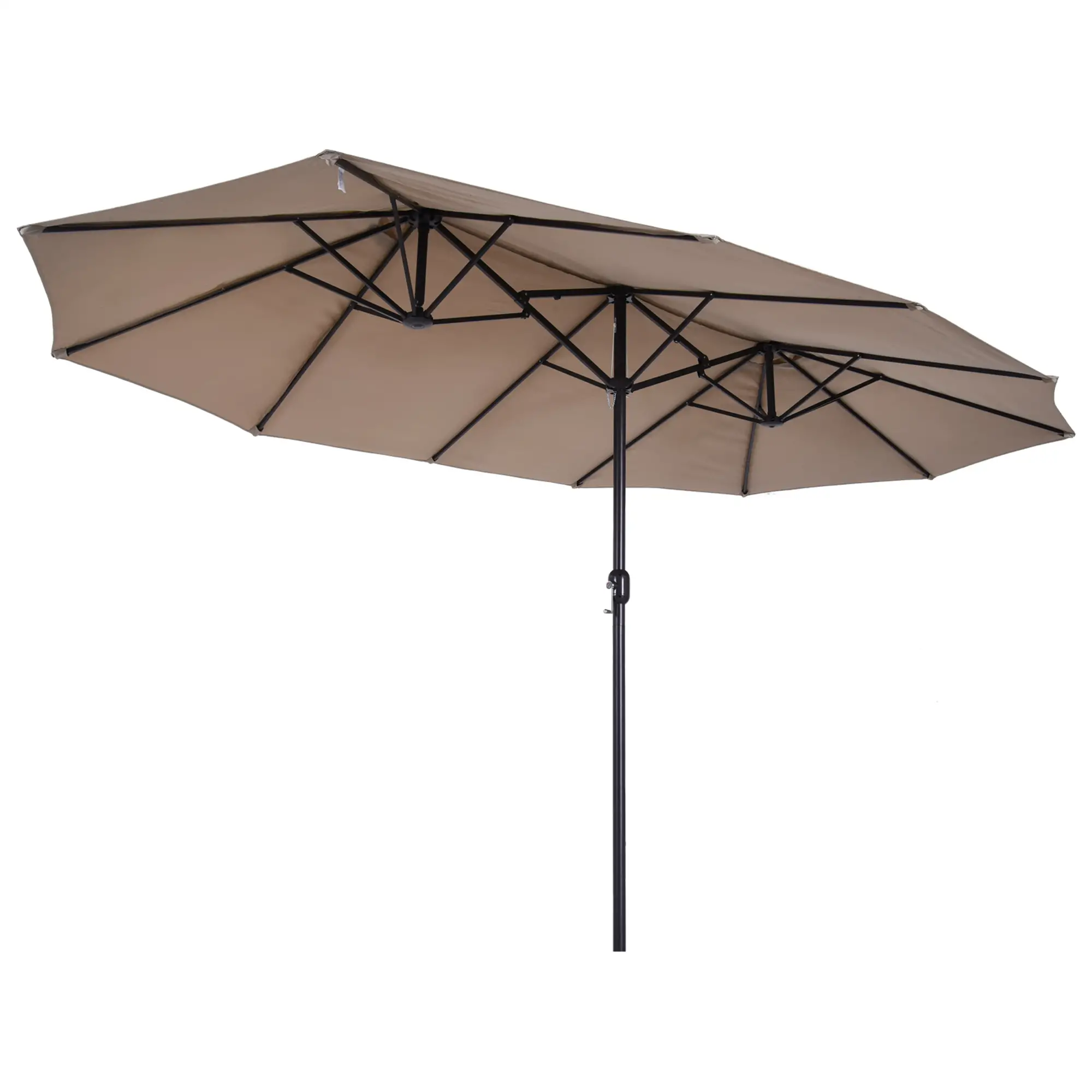 parasol dubbelbreed 460x270 cm taupe parasol dubbelbreed 460x270 cm taupe