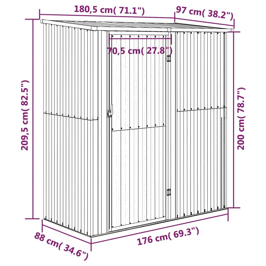 tuinkast metaal 180x100x210 cm tuinkast metaal 180x100x210 cm