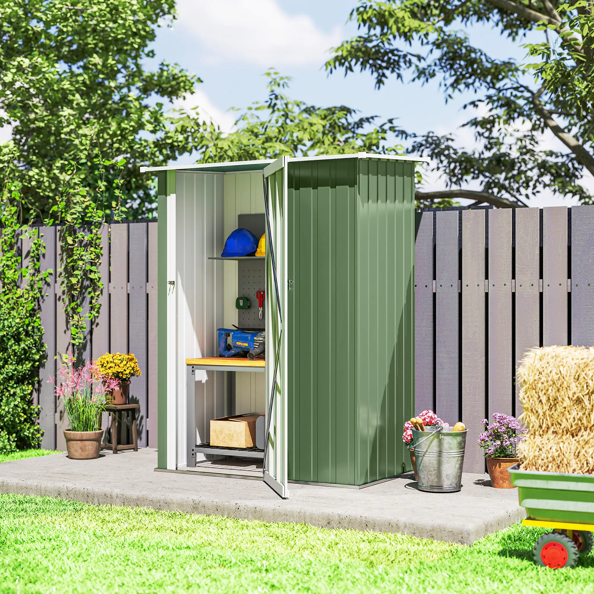 tuinkast costa rica metaal 140x85x190 cm groen tuinkast costa rica metaal 140x85x190 cm groen