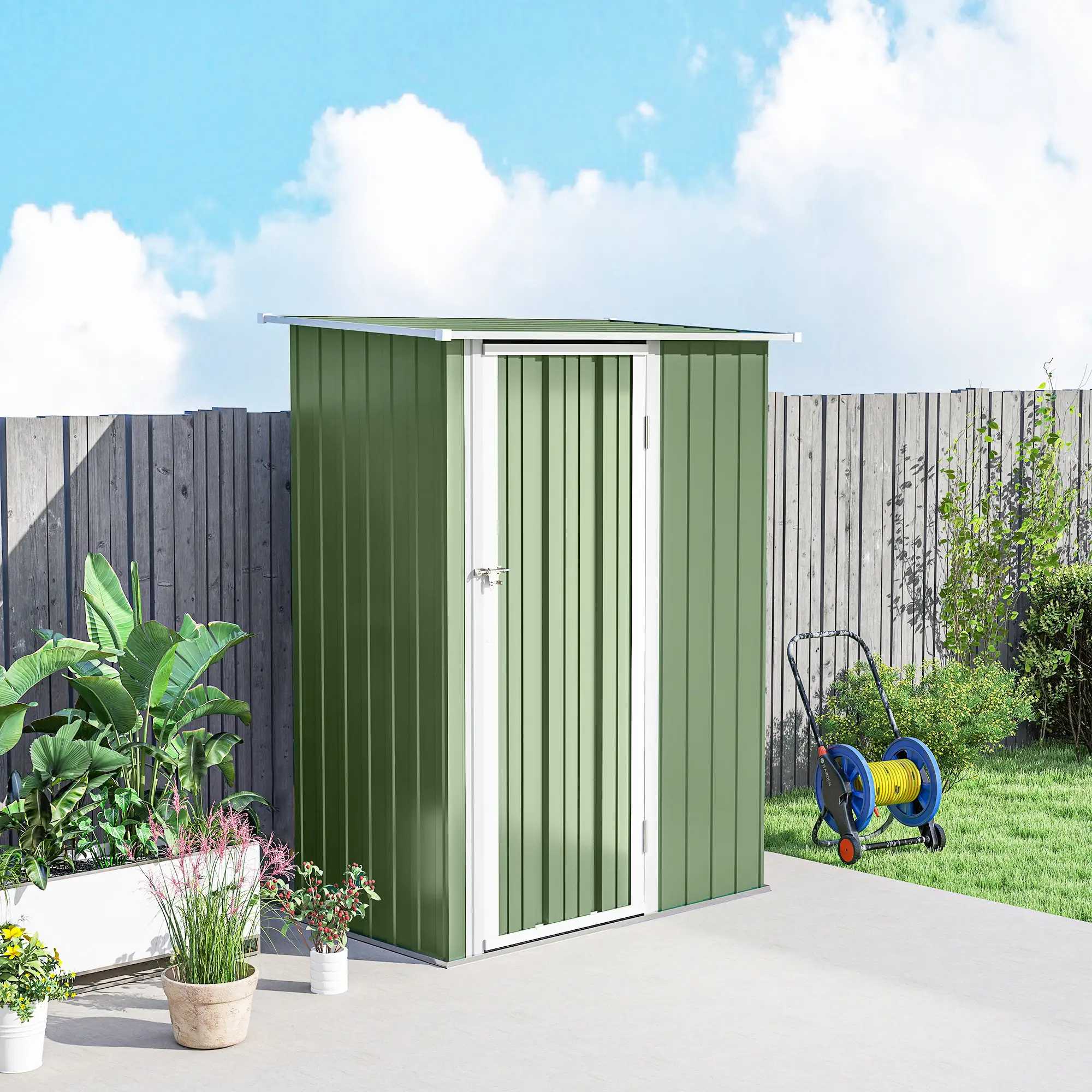 tuinkast costa rica metaal 140x85x190 cm groen tuinkast costa rica metaal 140x85x190 cm groen