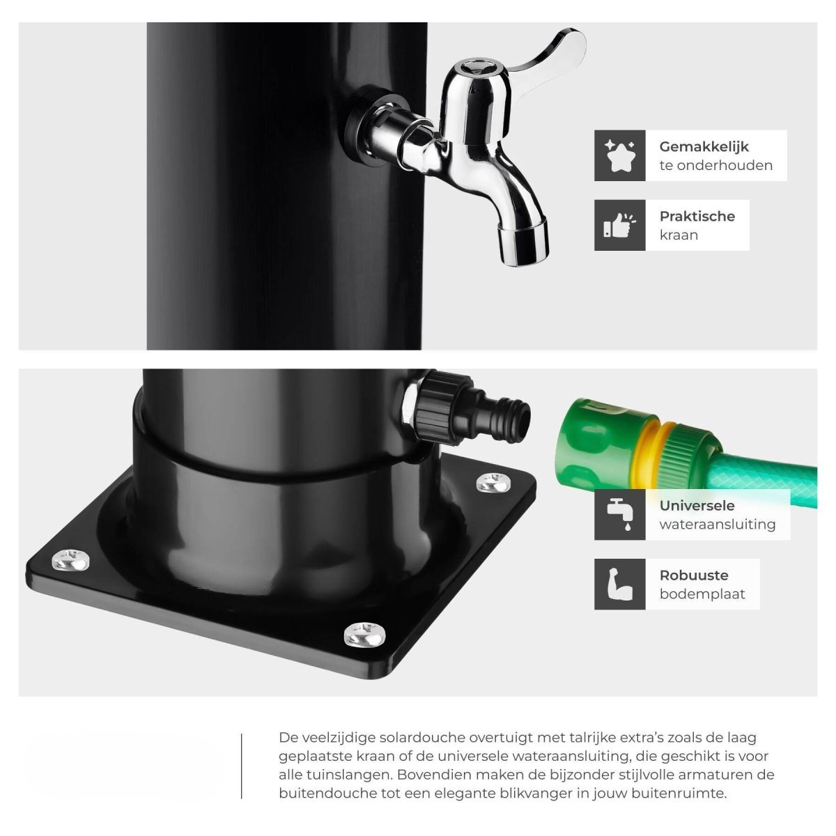 buiten/solardouche 20 ltr kunststof type ti zwart buiten/solardouche 20 ltr kunststof type ti zwart