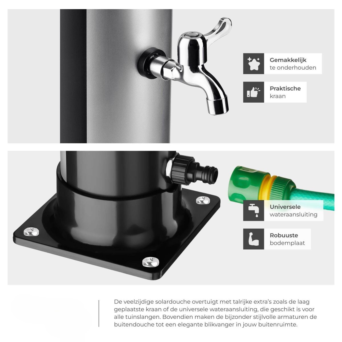 buiten/solardouche 20 ltr kunststof type ti zilver buiten/solardouche 20 ltr kunststof type ti zilver