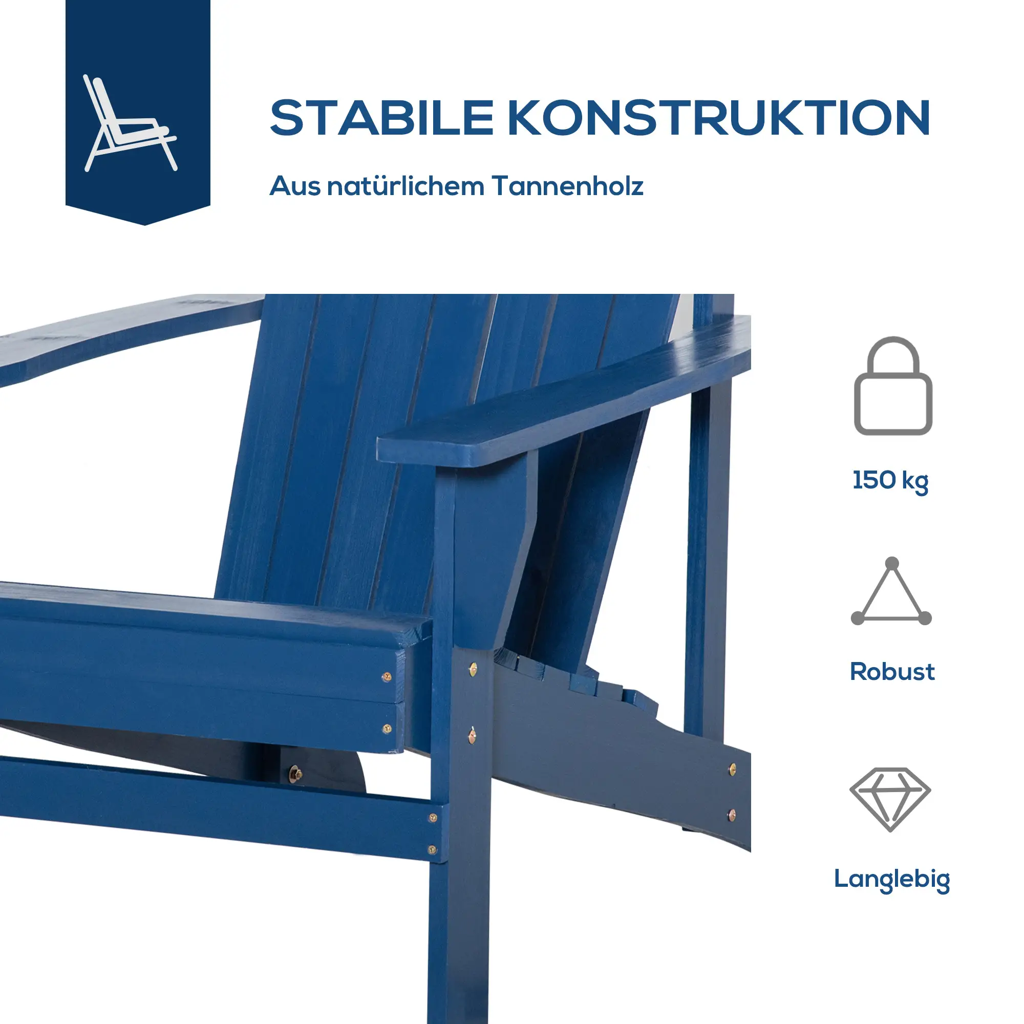 andirondack fauteuilstoel 72x94x93 cm (bxdxh) blauw andirondack fauteuilstoel 72x94x93 cm (bxdxh) blauw
