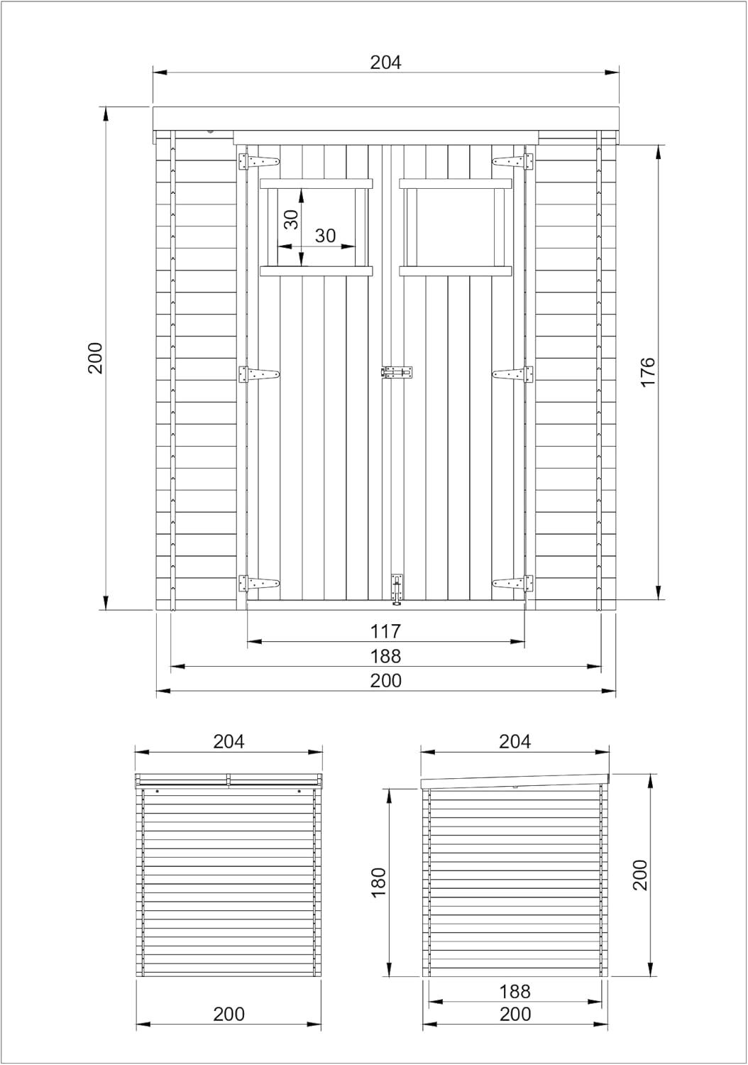 tuinhuis hidde – 204×204 cm onbehandeld tuinhuis hidde – 204×204 cm onbehandeld