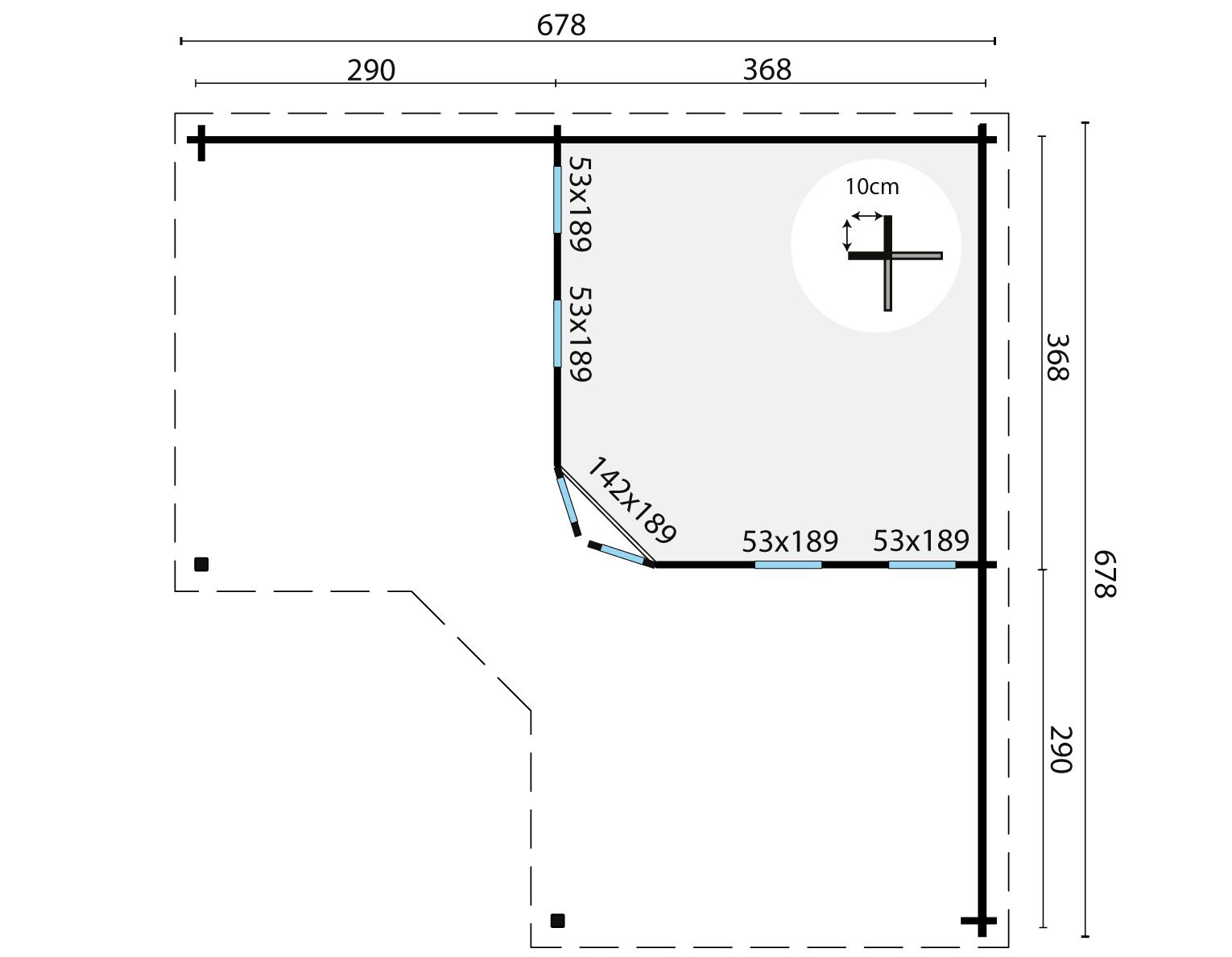 tuinwoning aisha 680x680 cm onbehandeld tuinwoning aisha 680x680 cm onbehandeld