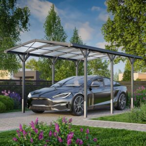 carport vrijstaand 300x500 cm aluminium met goot