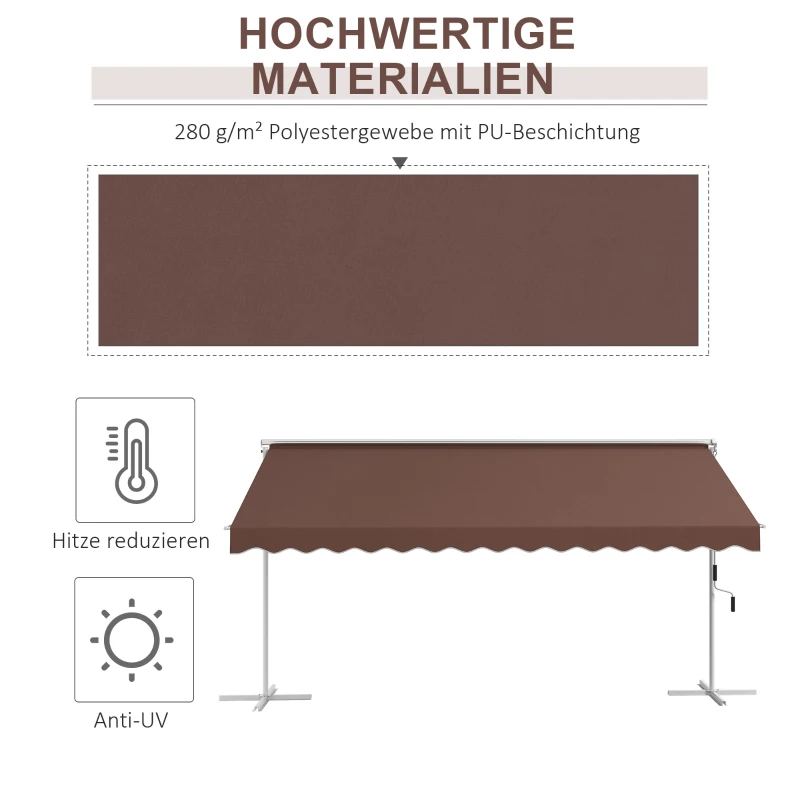 vrijstaande zonneluifel 300x300 cm bruin vrijstaande zonneluifel 300x300 cm bruin