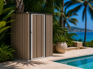 tuinkast costa rica metaal 140x85x190 cm grijs