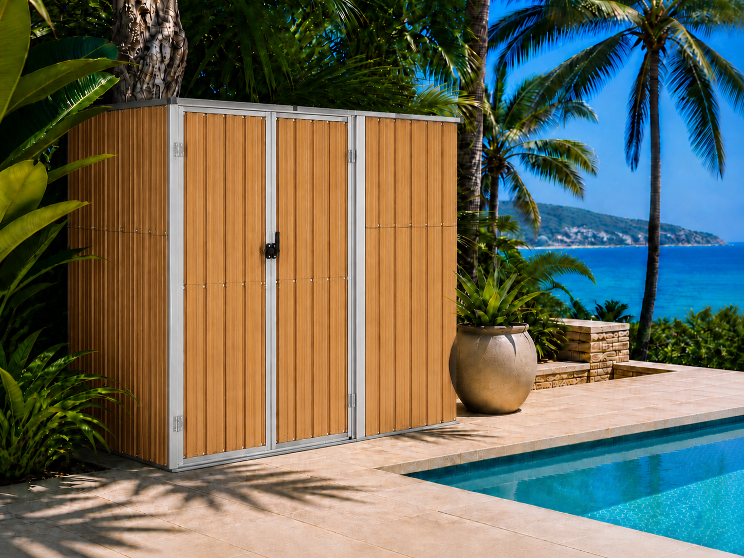 Tuinkast - Trinidad - Metaal - 225x90x160 cm - bruin tuinkast trinidad metaal 225x90x160 cm bruin