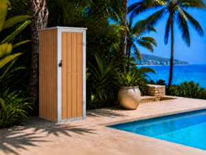 tuinkast curacao metaal 90x90x160 cm bruin