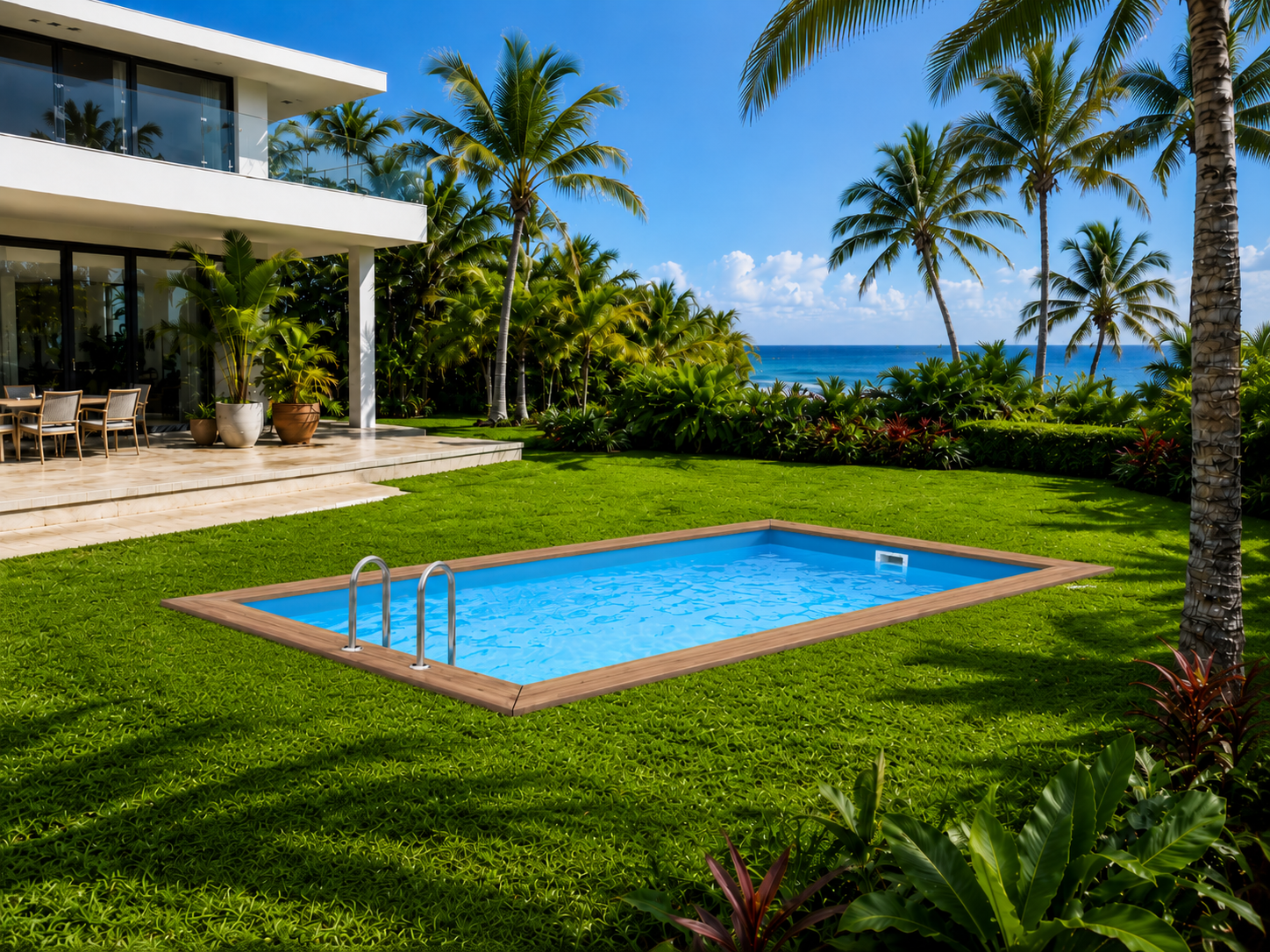 Luxe houten zwembad - Playa Forti 834x492x138 cm luxe houten zwembad santa cruz 502x322x124 cm