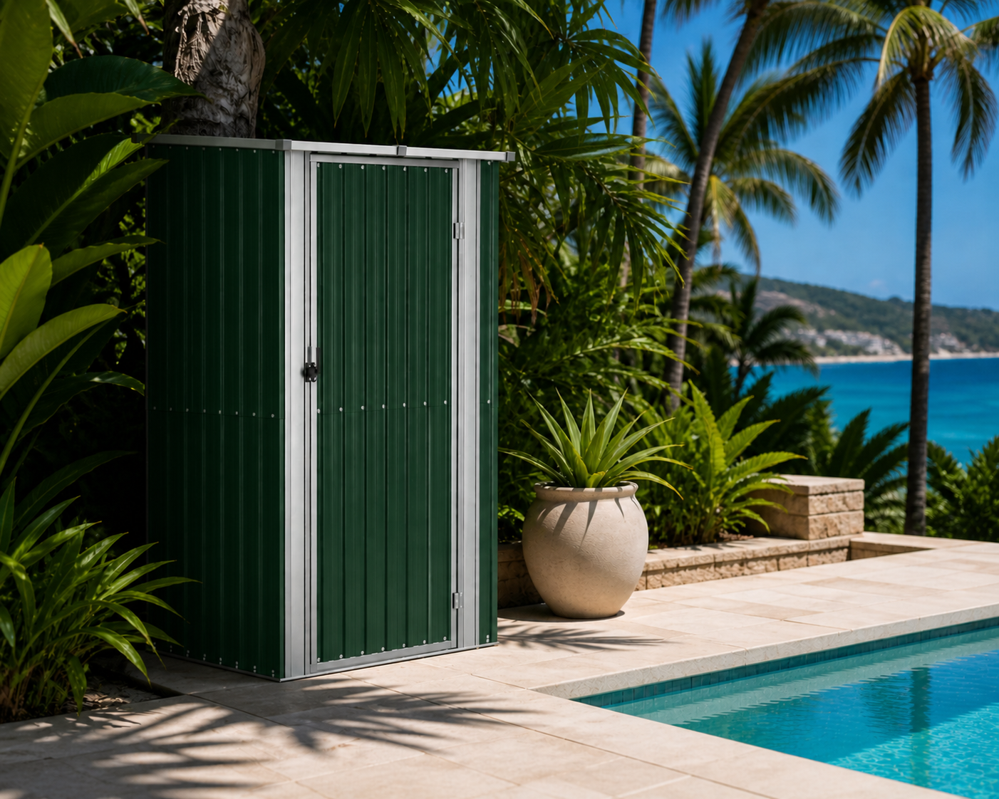 Tuinkast - Bonaire - Metaal - 120x100x210 cm - groen tuinkast metaal 120x100x210 cm