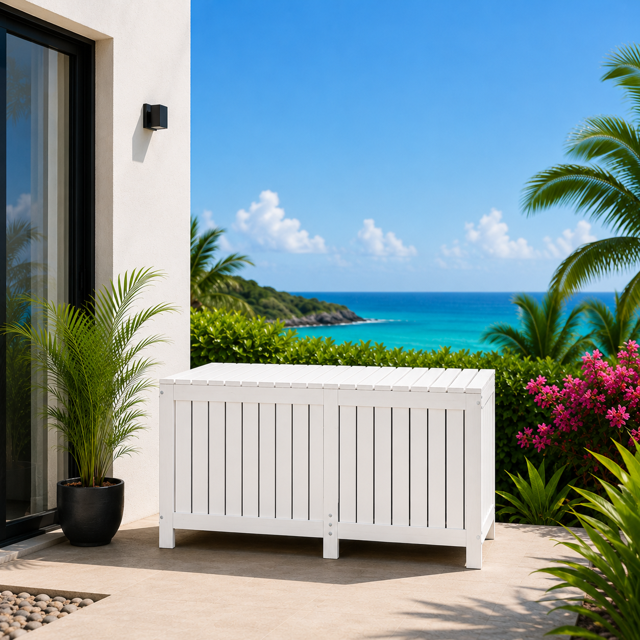 Tuinbox - Grenen - 115x49x60 cm - wit tuinbox grenen 121x55x64 cm wit
