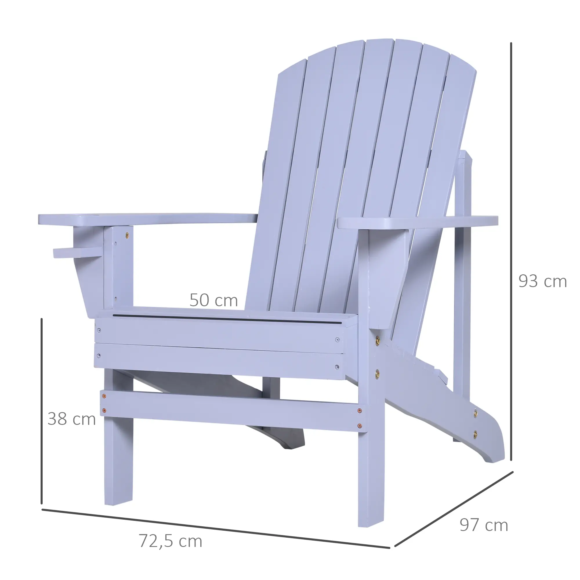 andirondack fauteuilstoel 72x94x93 cm (bxdxh) blauw andirondack fauteuilstoel 72x94x93 cm (bxdxh) blauw