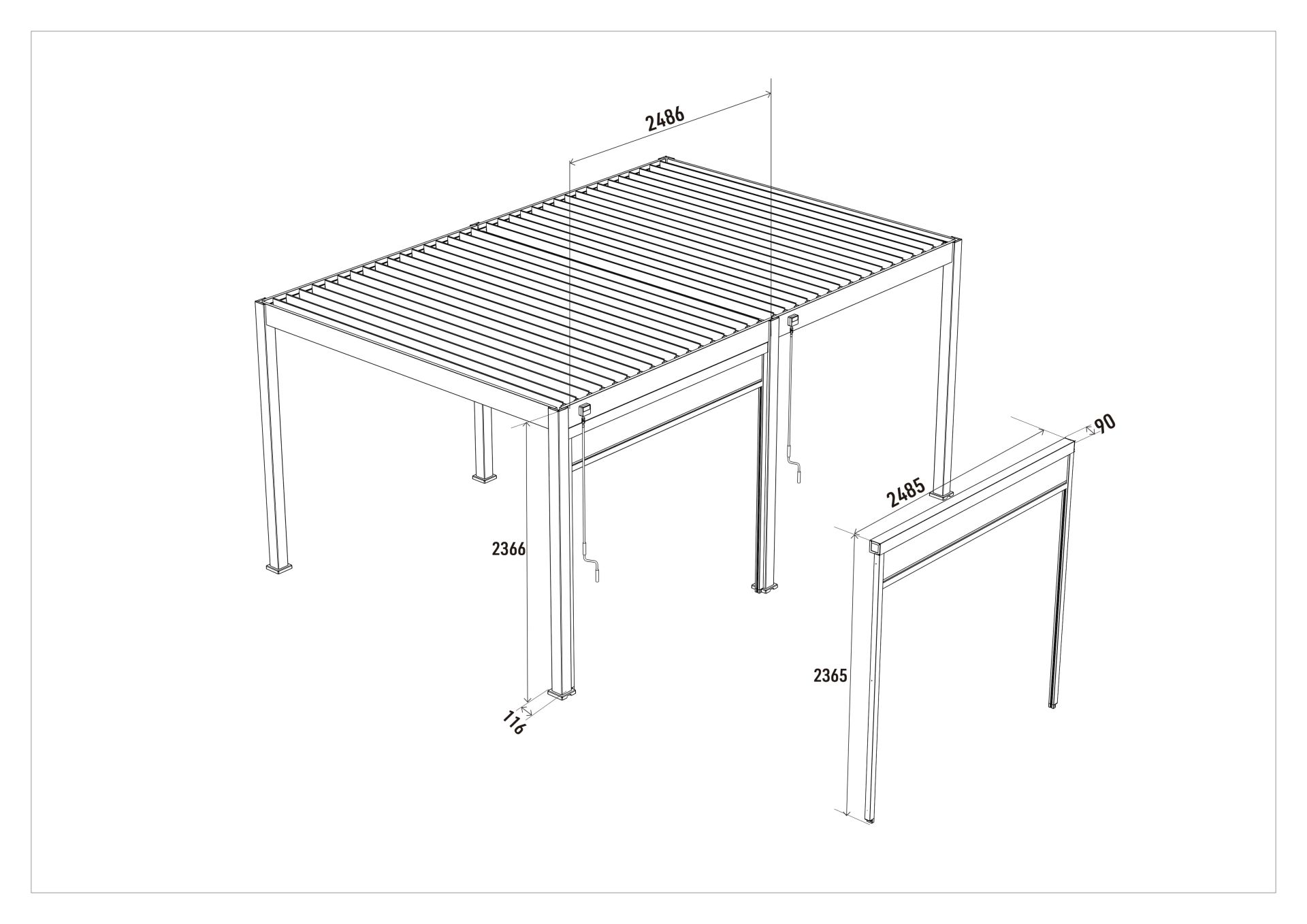 overkapping alu/alu 300x300 cm wit overkapping alu/alu 300x300 cm wit