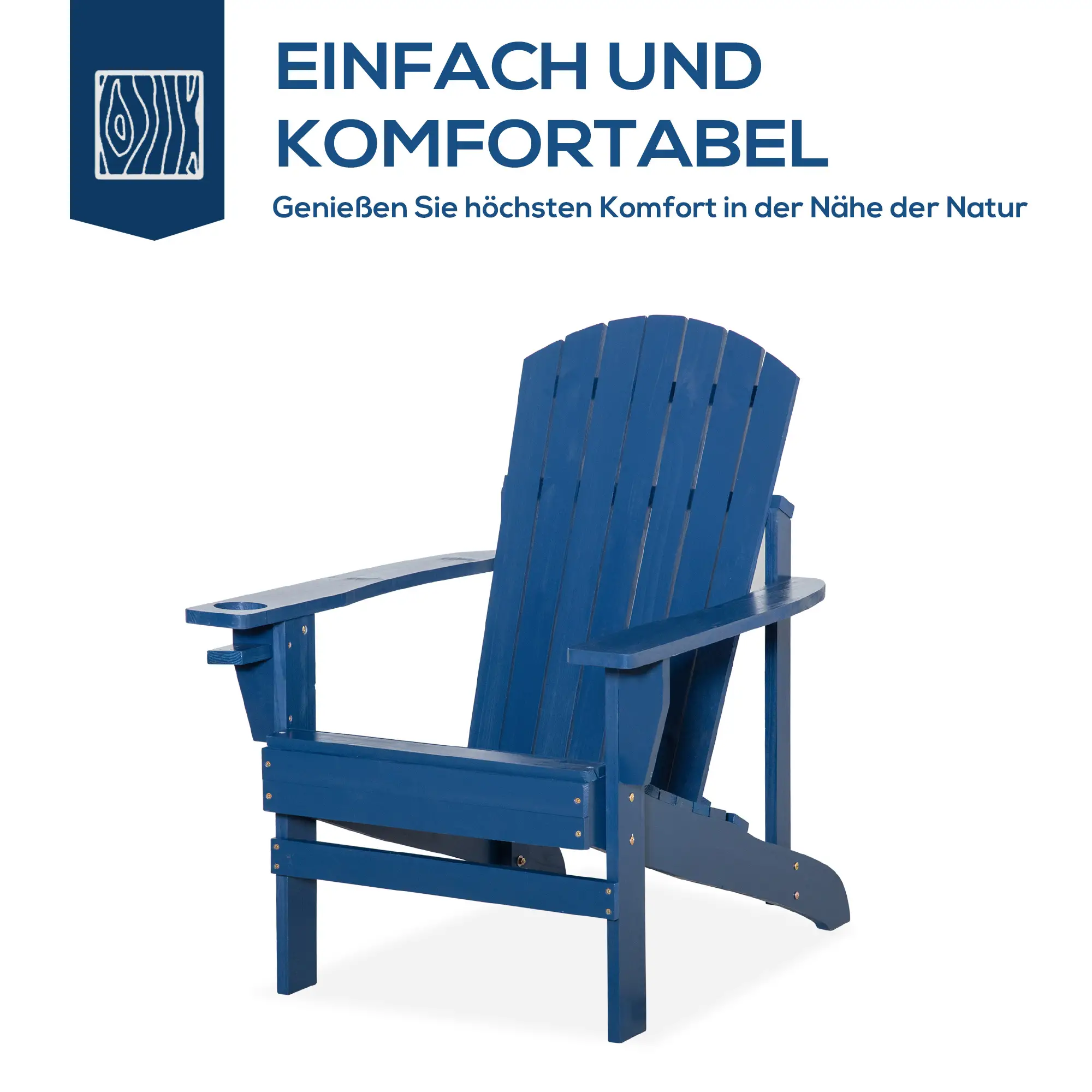 andirondack fauteuilstoel 72x94x93 cm (bxdxh) blauw andirondack fauteuilstoel 72x94x93 cm (bxdxh) blauw