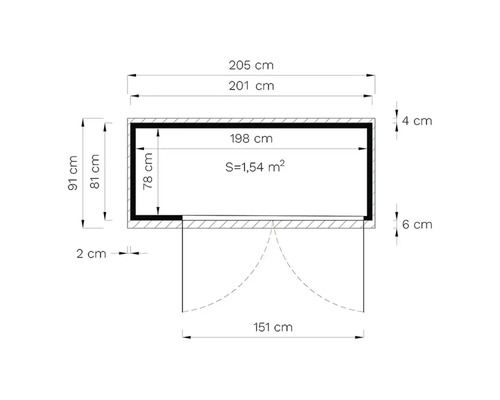 tuinhuis sjan – 200×82 cm onbehandeld tuinhuis sjan – 200×82 cm onbehandeld