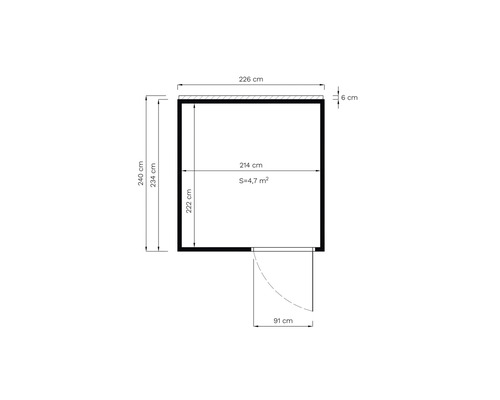 tuinhuis kelly – 226×234 cm onbehandeld tuinhuis kelly – 226×234 cm onbehandeld