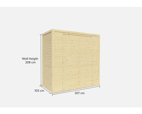 tuinhuis jeanette – 207×013 cm onbehandeld tuinhuis jeanette – 207×013 cm onbehandeld
