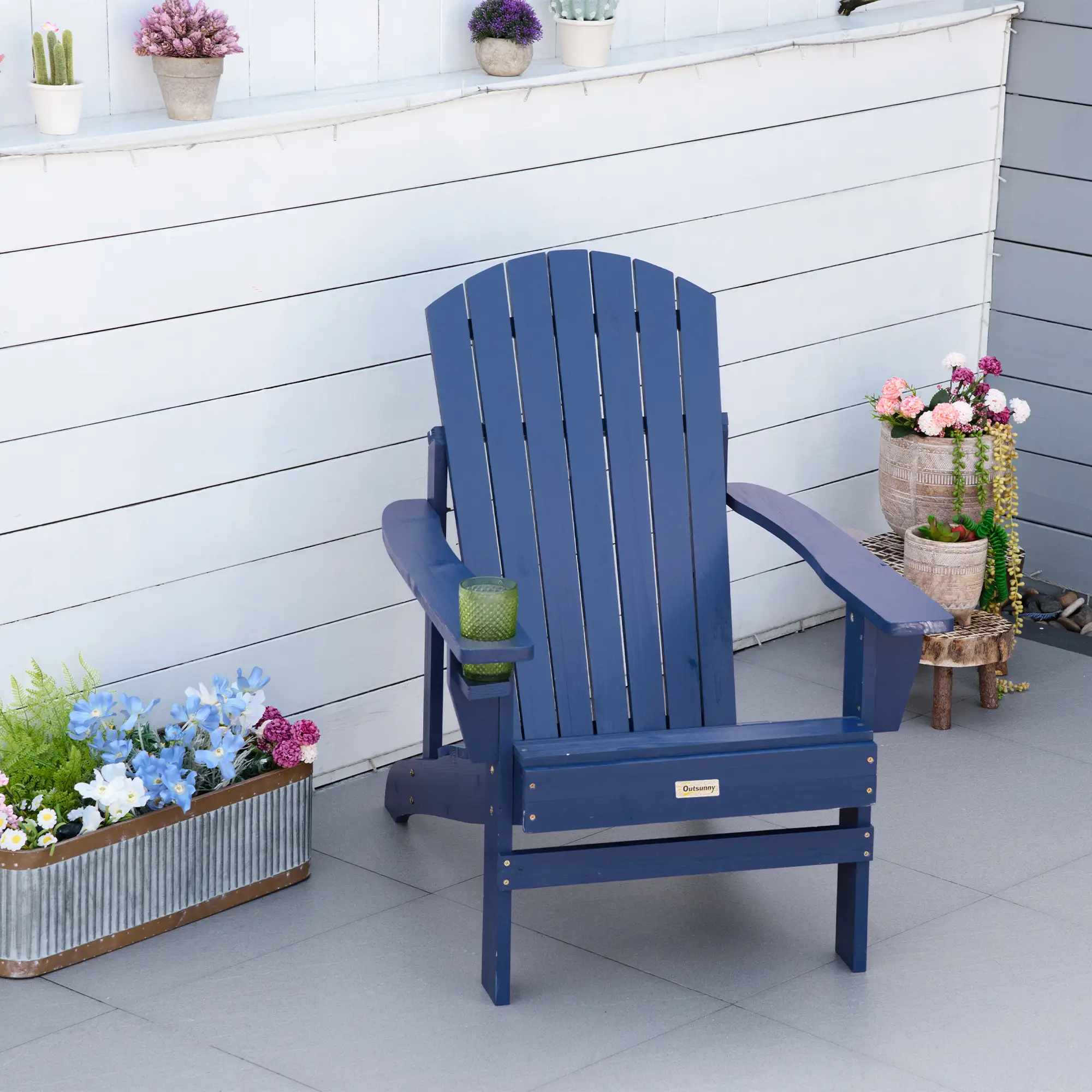 andirondack fauteuilstoel 72x94x93 cm (bxdxh) blauw andirondack fauteuilstoel 72x94x93 cm (bxdxh) blauw