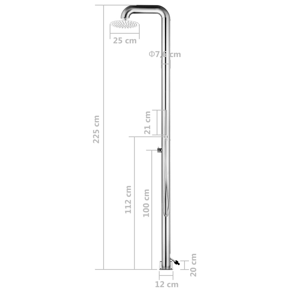 buitendouche 225 cm rvs buitendouche 225 cm rvs