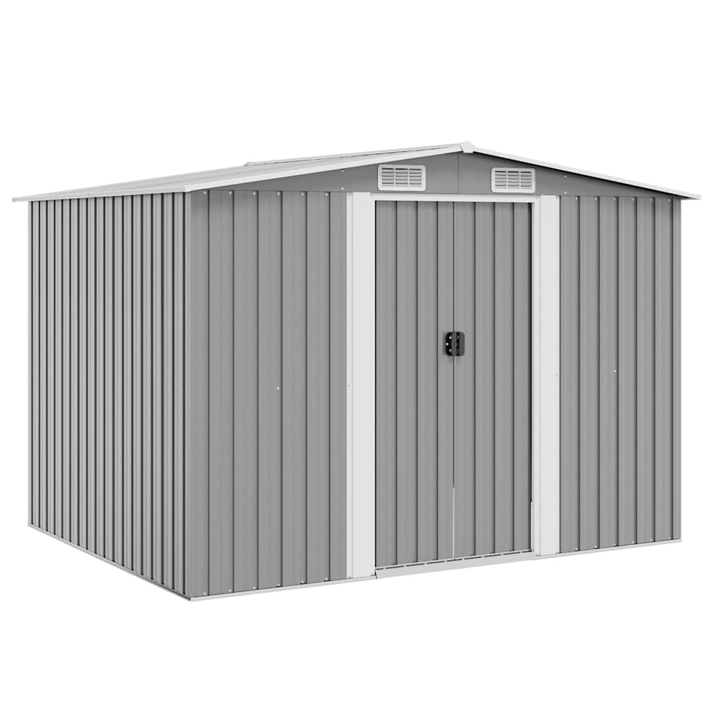 tuinhuis metaal 257x205x178 cm grijs tuinhuis metaal 257x205x178 cm grijs