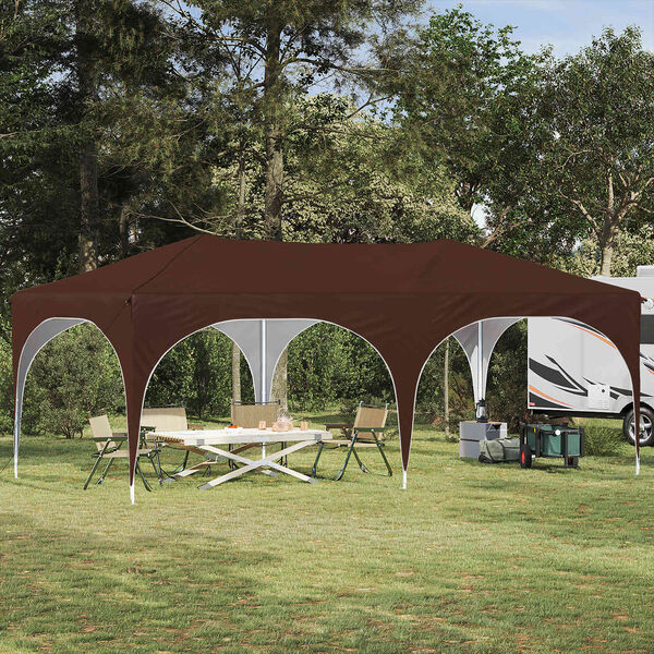 pop up partytent 575x288x245 cm bruin oxford stof pop up partytent 575x288x245 cm bruin oxford stof