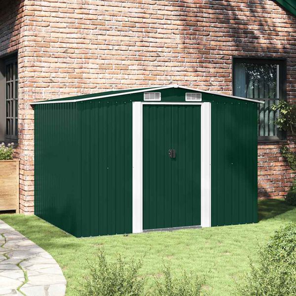 tuinhuis metaal 257x205x178 cm (bxdxh) groen tuinhuis metaal 257x205x178 cm (bxdxh) groen