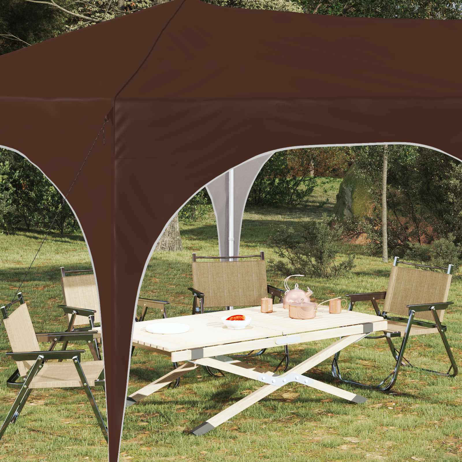 pop up partytent 575x288x245 cm bruin oxford stof pop up partytent 575x288x245 cm bruin oxford stof