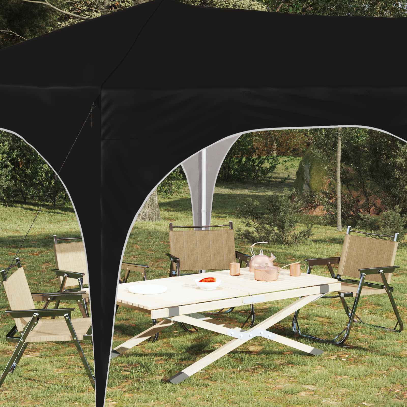 pop up partytent 575x288x245 cm zwart oxford stof pop up partytent 575x288x245 cm zwart oxford stof
