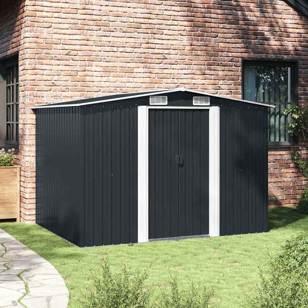tuinhuis metaal 257x205x178 cm antraciet tuinhuis metaal 257x205x178 cm antraciet