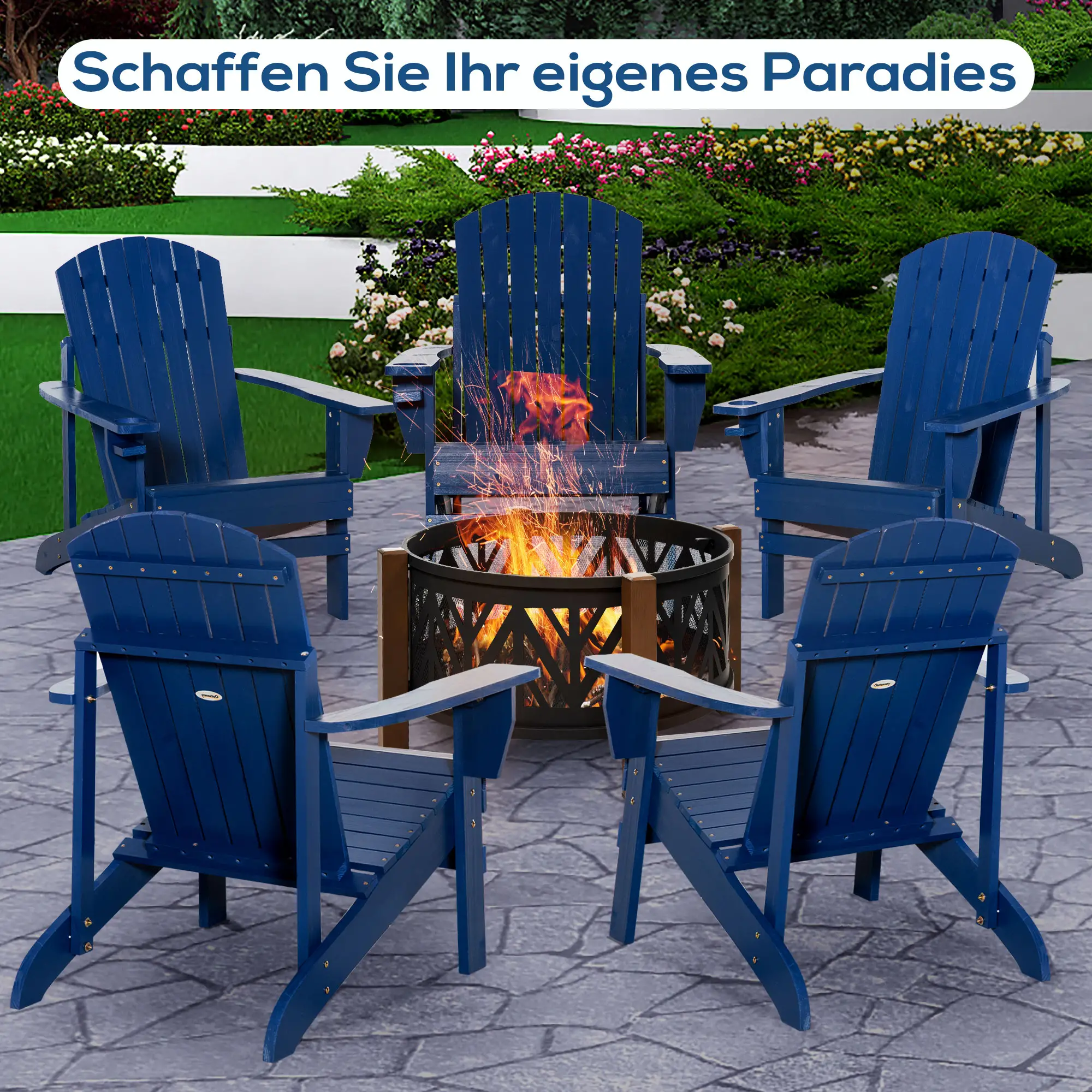 andirondack fauteuilstoel 72x94x93 cm (bxdxh) blauw andirondack fauteuilstoel 72x94x93 cm (bxdxh) blauw