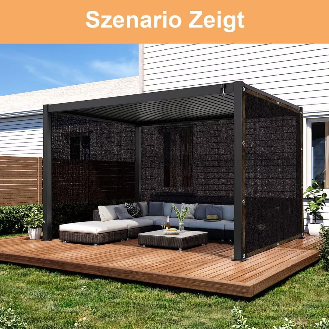 schaduwnet met ogen 70% schaduw 500x500 cm zwart schaduwnet met ogen 70% schaduw 500x500 cm zwart
