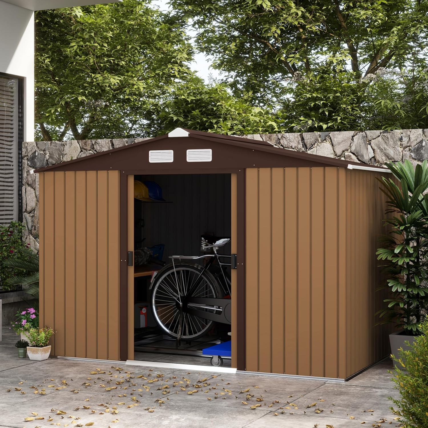 tuinhuis metaal 277x195x192 cm antraciet tuinhuis metaal 277x195x192 cm antraciet