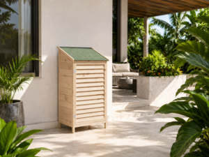 tuinschuur met dak naturel 59x56x113,5 cm massief vurenhout