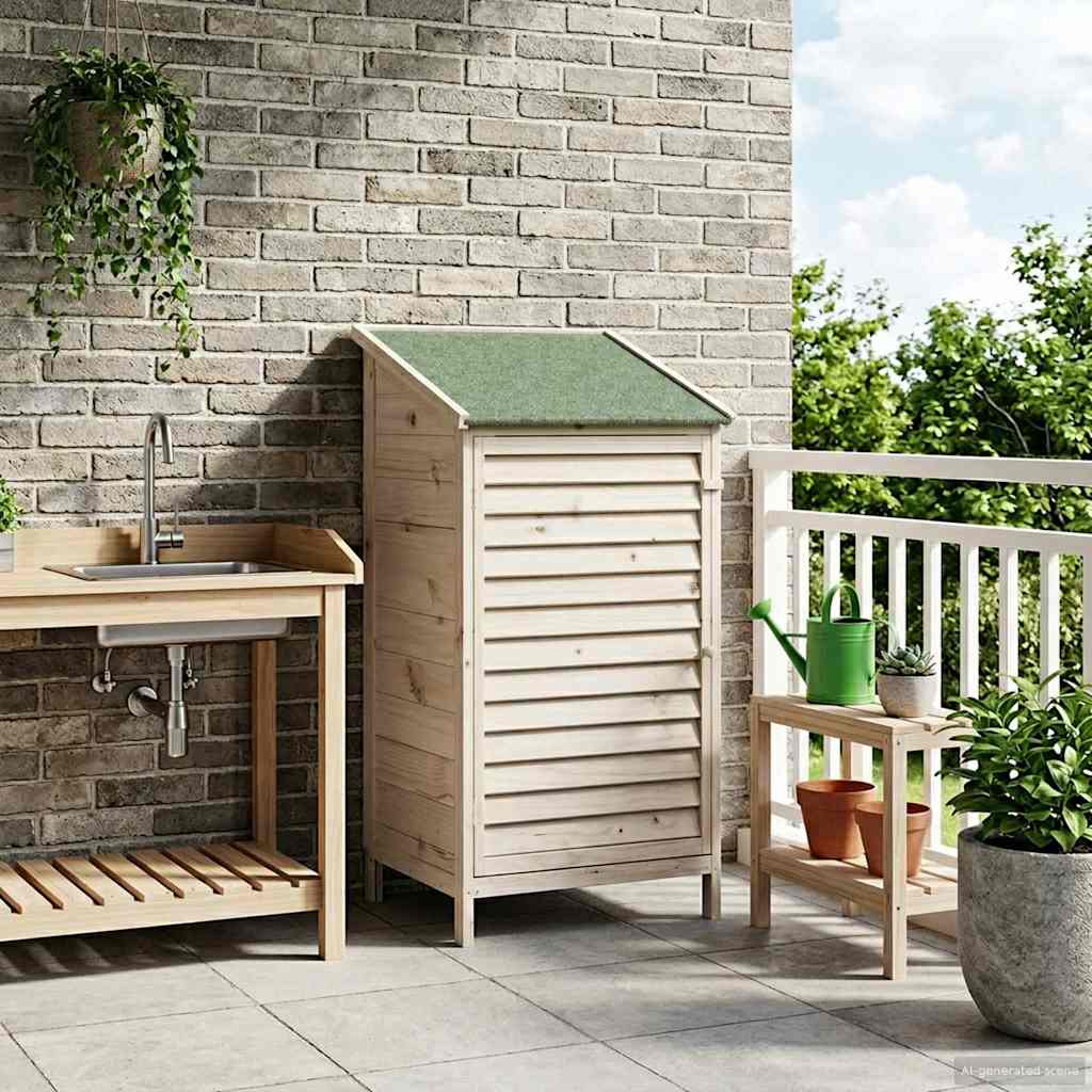 tuinschuur met dak naturel 59x56x113,5 cm massief vurenhout tuinschuur met dak naturel 59x56x113,5 cm massief vurenhout