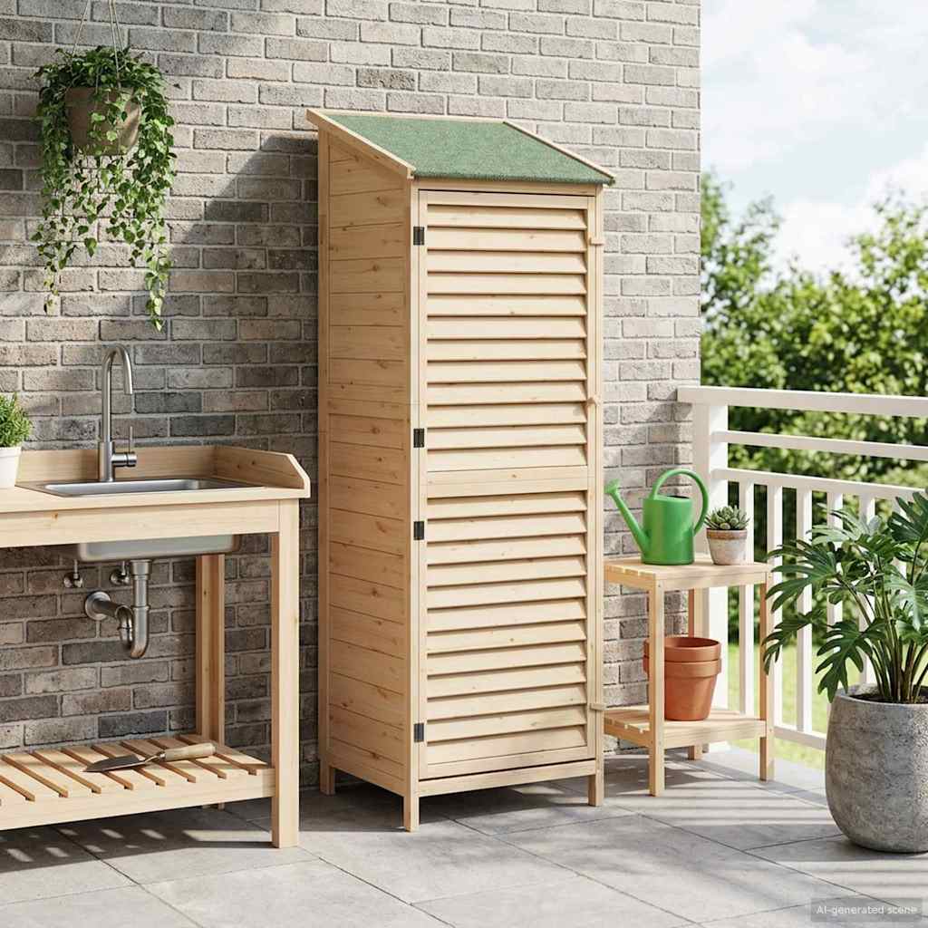 tuinschuur met dak naturel 59x56x176,5 cm massief vurenhout tuinschuur met dak naturel 59x56x176,5 cm massief vurenhout