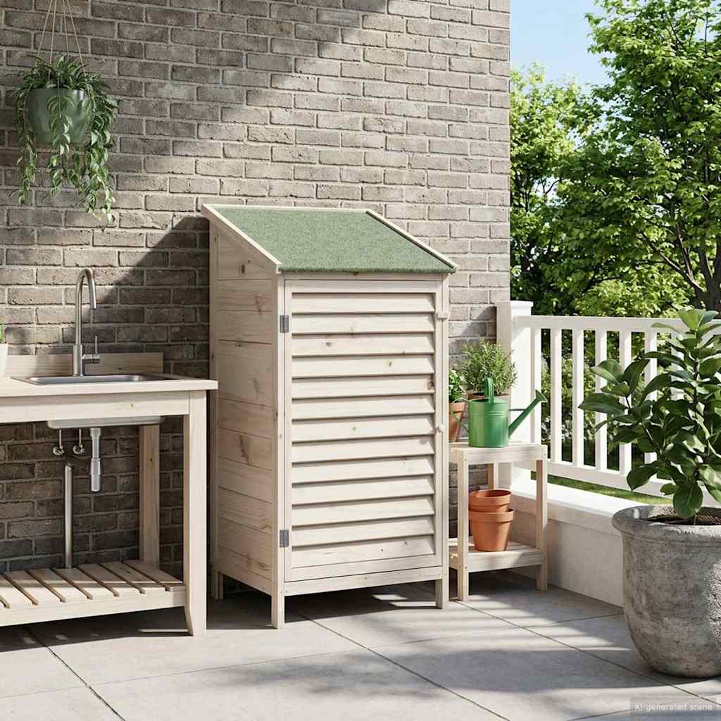tuinschuur met dak naturel 59x56x113,5 cm massief vurenhout tuinschuur met dak naturel 59x56x113,5 cm massief vurenhout