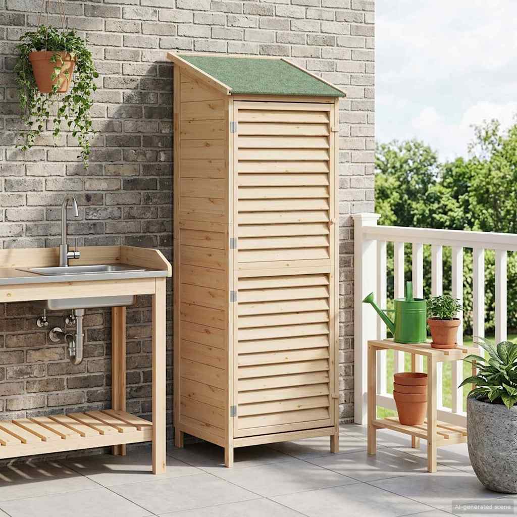 tuinschuur met dak naturel 59x56x176,5 cm massief vurenhout tuinschuur met dak naturel 59x56x176,5 cm massief vurenhout