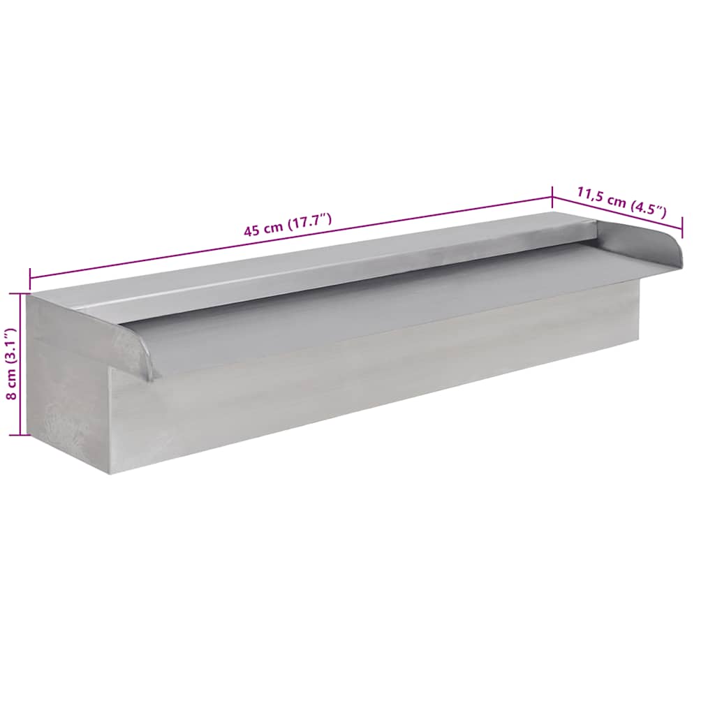 zwembadwaterval rechthoekig 45 cm rvs zwembadwaterval rechthoekig 45 cm rvs
