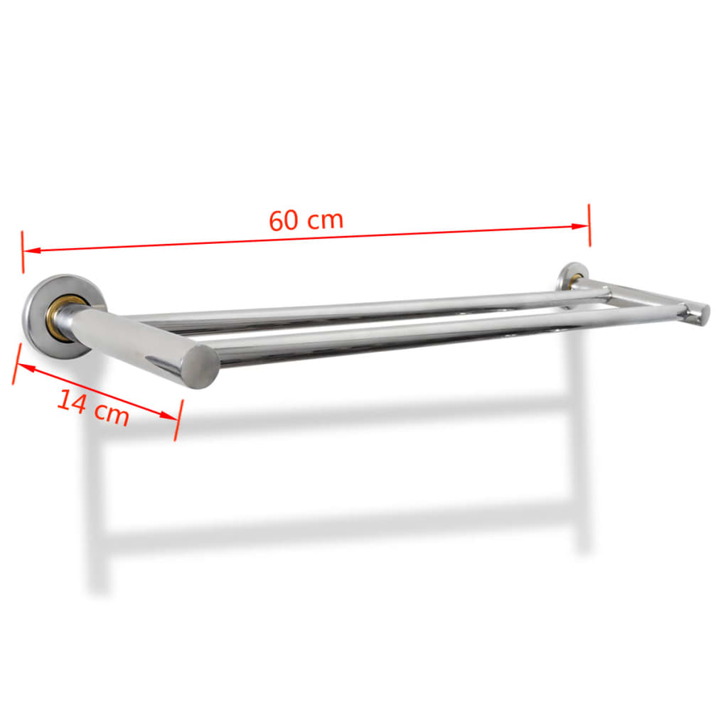 handdoekrek – 2 buizen – rvs – 60 cm breed – nieuw in doos handdoekrek – 2 buizen – rvs – 60 cm breed – nieuw in doos